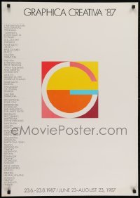 3k734 GRAPHICA CREATIVA '87 25x35 Finnish special poster 1987 cool modern art of a 'G' and info!
