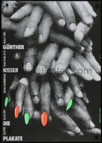 3k736 GUNTHER KIESER DIE PLAKATE signed 23x33 German silk screen poster 1990 by Hubert Riedel!
