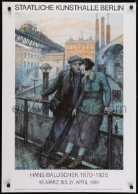 3k603 HANS BALUSCHEK 1870-1935 24x33 German museum/art exhibition 1991 man and a woman in the city!