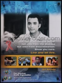 3k457 HIV/AIDS HAS MANY FACES 18x24 special poster 2002 great close-up image of Jon Secada!