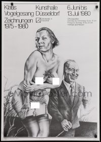 3k617 KLAUS VOGELGESANG 24x33 German museum/art exhibition 1980 naked woman and a man in a suit!
