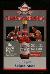 3k291 LEONARD VS. HAGLER 20x30 advertising poster 1987 King of the Ring, Marvin vs. Sugar Ray!