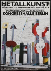 3k634 METALLKUNST 24x33 East German museum/art exhibition 1989 sculpture by Konstanze Gobel!