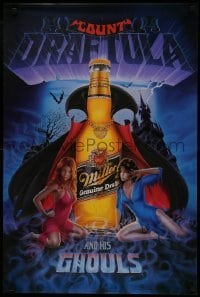 3k292 MILLER BREWING COMPANY 20x30 advertising poster 1980s art of Count Draftula and sexy ghouls!
