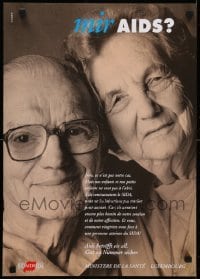 3k483 MIR AIDS 17x24 Luxembourg special poster 1990s HIV/AIDS, elderly couple!