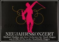 3k391 NEUJAHRSKONZERT 23x33 German music poster 1984 man with a violin and baton by Gunter Schmidt!