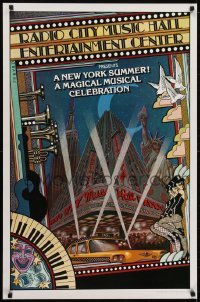 3k195 NEW YORK SUMMER 25x38 stage poster 1979 wonderful Byrd art of Radio City Music Hall!