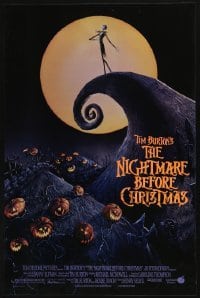 3k775 NIGHTMARE BEFORE CHRISTMAS 18x27 special 1993 Tim Burton, Disney, great horror cartoon image