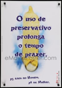 3k489 O USO DE PRESERVATIVO PROLONGA O TEMPO DE PRAZER 19x27 Portuguese special poster 1990s HIV/AIDS!