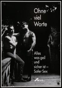 3k491 OHNE VIEL WORTE 19x27 German special poster 1988 HIV/AIDS educational poster!