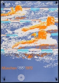 3k780 OLYMPISCHE SPIELE MUNCHEN 1972 24x33 German special poster 1971 Graaf & Aicher art of swimmers