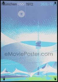 3k777 OLYMPISCHE SPIELE MUNCHEN 1972 24x33 German special poster 1970 Olympic Tower by Otl Aicher!