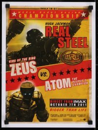 3k988 REAL STEEL IMAX mini poster 2011 Hugh Jackman, Zeus vs. Atom in boxing match!