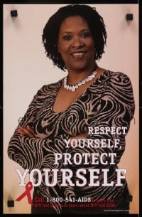 3k506 RESPECT YOURSELF PROTECT YOURSELF 11x17 special poster 1990s HIV/AIDS, get tested!