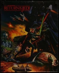 3k126 RETURN OF THE JEDI 2-sided 18x22 special poster 1983 Keely art of Luke vs Vader, Hi-C promo!