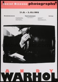 3k672 SOCIAL DISEASE PHOTOGRAPHS 24x33 German museum/art exhibition 1993 Andy Warhol behind pistol!
