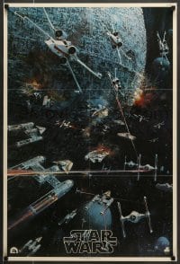 3k136 STAR WARS soundtrack 22x33 music poster 1977 George Lucas classic sci-fi epic, John Berkey artwork!