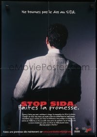 3k516 STOP SIDA. FAITES LA PROMESSE 17x24 French special poster 1990s HIV/AIDS, to end by 2015!