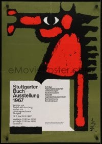 3k675 STUTTGARTER BUCH AUSSTELLUNG 1967 23x33 German museum/art exhibition 1967 art of a horse by Matti!