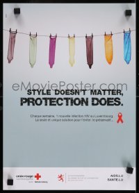 3k518 STYLE DOESN'T MATTER PROTECTION DOES 12x17 Luxembourg special poster 2000s HIV/AIDS, wild!