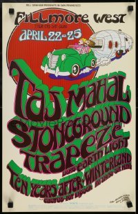 3k364 TAJ MAHAL/STONEGROUND/TRAPEZE/TEN YEARS AFTER 14x22 music poster 1971 Randy Tuten & D. Bread!