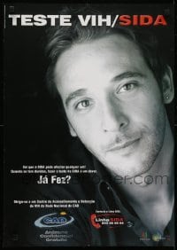 3k522 TESTE VIH/SIDA 19x27 Portuguese special poster 2000s HIV/AIDS, close-up of concerned man!