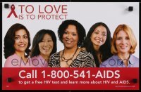 3k528 TO LOVE IS TO PROTECT 11x17 special poster 1990s HIV/AIDS, get tested!