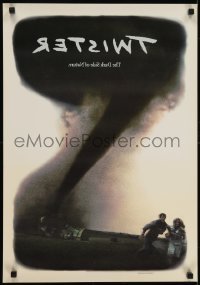 3k166 TWISTER 19x27 static cling poster 1996 storm chasers Bill Paxton & Helen Hunt, different!
