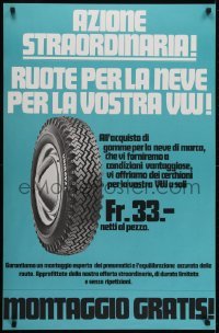 3k314 UNITED STATES RUBBER COMPANY 25x38 Swiss advertising poster 1970 great image of snow tire!