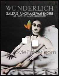 3k695 WUNDERLICH 23x30 German museum/art exhibition 1978 art of a topless woman by the artist!