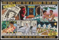 3k542 YOU DON'T HAVE TO BE A QUEENIE TO GET AIDS 20x30 Australian special poster 1980s HIV/AIDS!