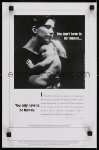 3k543 YOU DON'T HAVE TO BE FAMOUS 11x17 Canadian poster 1990s HIV/AIDS, you only have to be human!