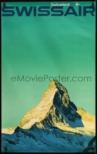3k095 SWISSAIR SWITZERLAND 25x40 Swiss travel poster 1960s the famous Matterhorn by Manfred Bingler