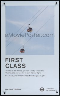 3k102 TRANSPORT FOR LONDON English travel poster 2012 image of cable cars over Thames, 1st class!