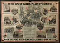 3k046 40.000 SOWJET-PANTSERWAGENS VERNIETIGD 23x33 Belgian WWII war poster 1944 how to defeat tanks!