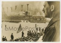 3m040 ADOLF HITLER 5.25x8 news photo 1936 he's watching the U.S. Olympic team with their flag!
