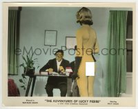 3m065 ADVENTURES OF LUCKY PIERRE color 8x10.25 still 1961 Billy Falbo staring at sexy naked woman!