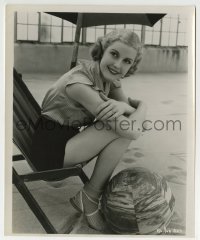 3m163 ANITA LOUISE 8x9.75 still 1940s close up of the beautiful actress sitting by beach ball!
