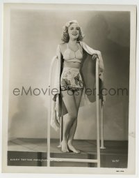 3m188 AUDREY TOTTER 8x10.25 still 1940s super sexy portrait by pool in two-piece bathing suit!