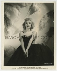 3m213 BETTY GRABLE deluxe 8x10 key book still 1938 beautiful young portrait surrounded by feathers!