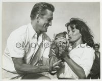 3m273 CAST A GIANT SHADOW candid 8x10 still 1966 Kirk Douglas & sexy Senta Berger with puppy!