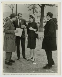 3m277 CHARADE candid 8x10.25 still 1963 Cary Grant & Audrey Hepburn with director Stanley Donen!