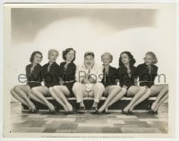 3m297 COLLEGIATE 8x10.25 still 1936 bewildered Jack Oakie by 6 sexy girls seated next to him!