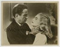 3m324 DEAD RECKONING 8x10.25 still 1947 Humphrey Bogart grabbing sexy Lizabeth Scott by the neck!