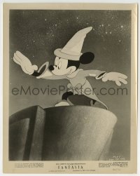 3m383 FANTASIA 8x10.25 still 1942 Mickey Mouse as the Sorcerer's Apprentice standing on ledge!