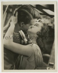 3m408 FORBIDDEN PLANET 8x10.25 still 1956 romantic c/u of Leslie Nielsen kissing Anne Francis!