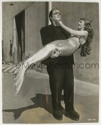 3m438 GLENN STRANGE/ANN BLYTH 7.5x9.25 still 1948 Frankenstein monster carrying sexy mermaid!