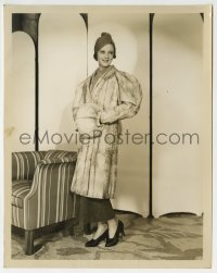 3m476 HEATHER ANGEL 8x10.25 still 1934 full-length portrait modeling a fur coat & muff with hat!