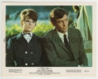 3m090 HOW TO STEAL A MILLION color 8x10 still 1966 c/u of Audrey Hepburn sitting with Peter O'Toole!