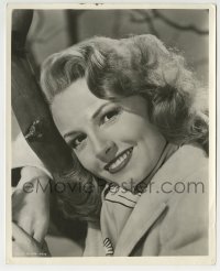 3m540 JANET BLAIR deluxe 8x10 still 1940s smiling head & shoulders portrait of the pretty redhead!